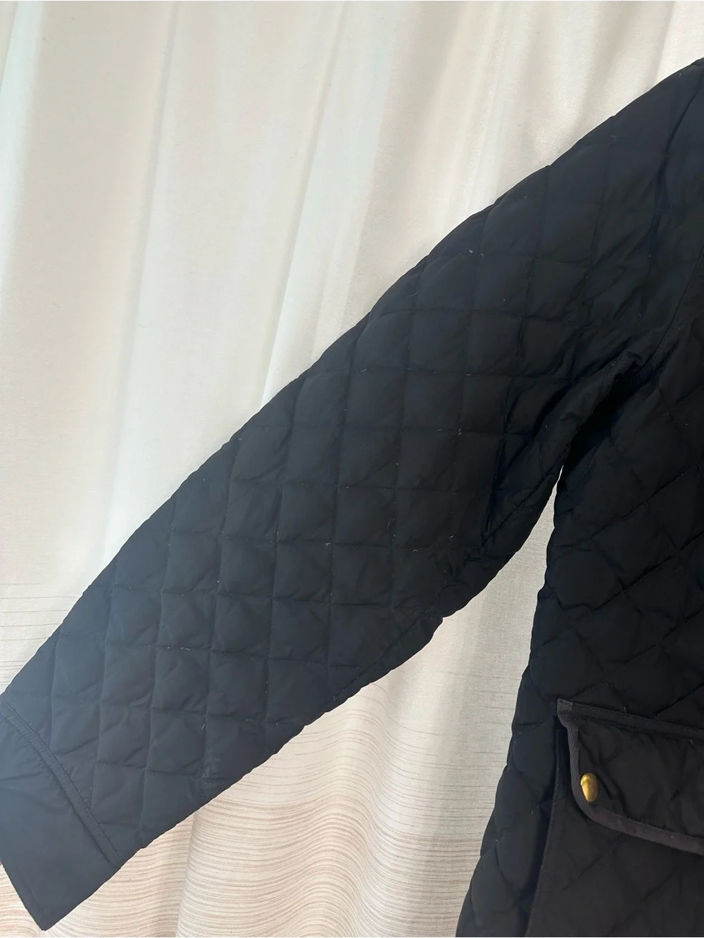 J. Crew Black Quilted Lightweight Jacket with Snap Pockets
